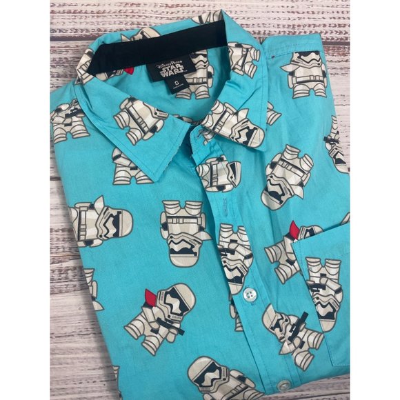Disney Parks Star Wars STORMTROOPER Button Down Shirt Sz Small NWT - Picture 1 of 5